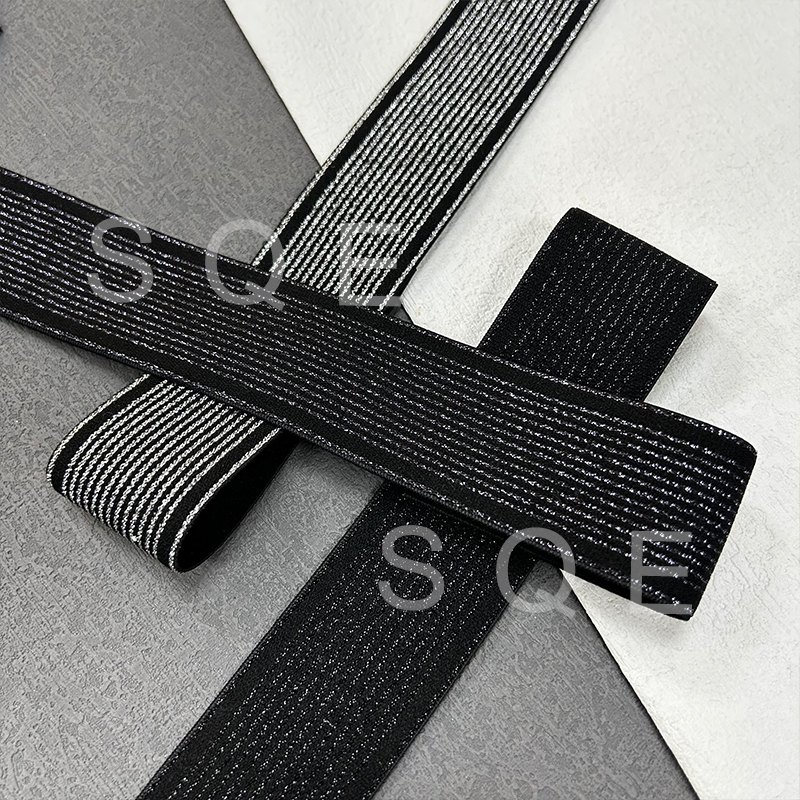 Factory wholesale gold silk waistband elastic argent silk hat elastic ribbon gold onion black and white elastic band