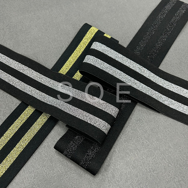 Factory Custom Eco-friendly Jacquard Woven Soft Printed Elastic Band Spandex Material with Logo Waistband Elastic Webbing Belt