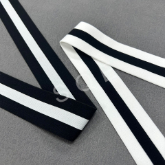 Custom Double -sided Inter Color Spandex Polyester High Elastic Nylon Stretch Webbing Clothing Accessory Jacquard Elastic Band