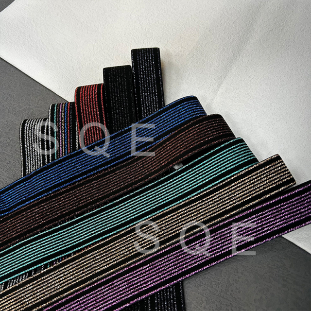 Factory wholesale gold silk waistband elastic argent silk hat elastic ribbon gold onion black and white elastic band