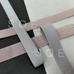 Manufacturer ready stock wholesale gold and silver silk colorful bright silk waistband accessories glitter silver elastic belt