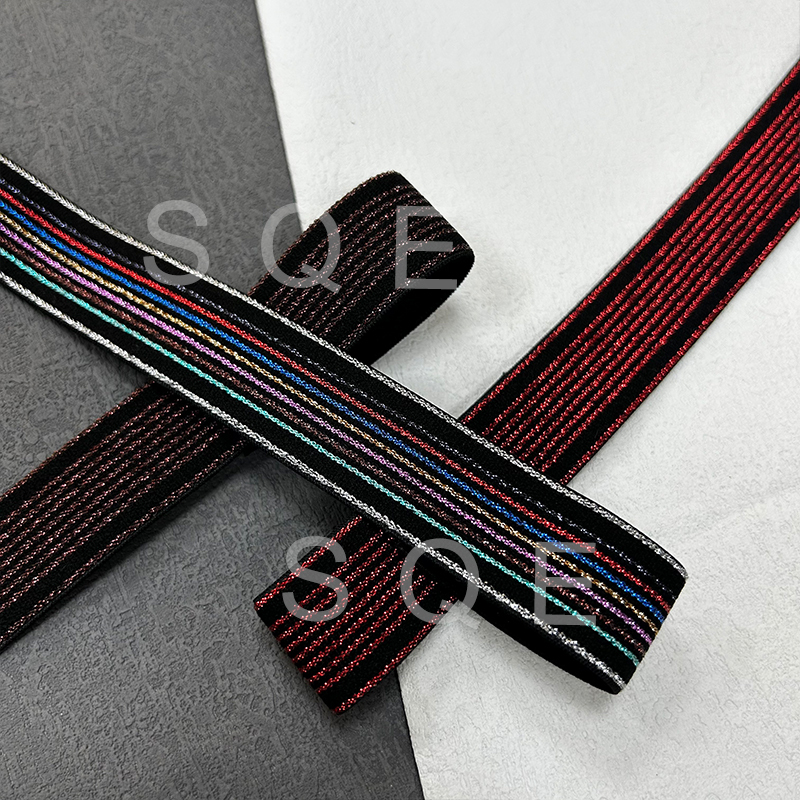 Factory wholesale gold silk waistband elastic argent silk hat elastic ribbon gold onion black and white elastic band