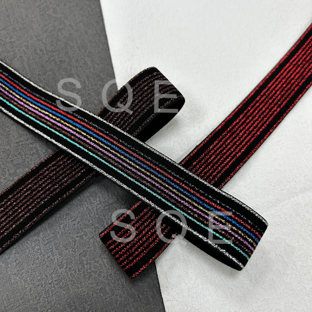 Factory wholesale gold silk waistband elastic argent silk hat elastic ribbon gold onion black and white elastic band