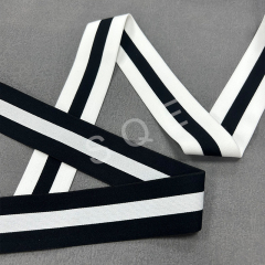 Custom Double -sided Inter Color Spandex Polyester High Elastic Nylon Stretch Webbing Clothing Accessory Jacquard Elastic Band