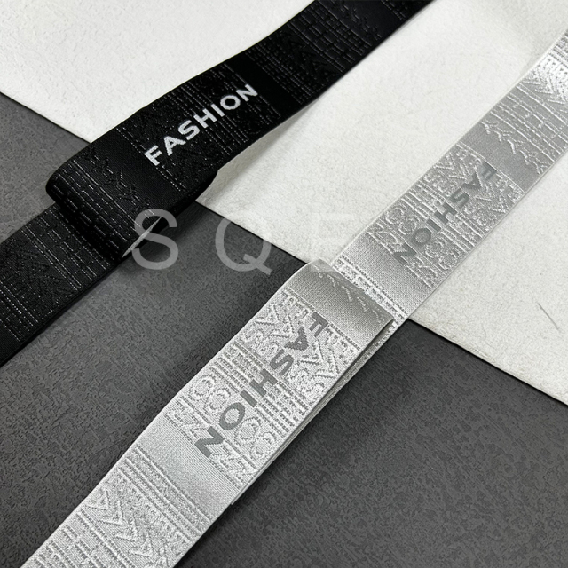 Manufacturers spot lettering jacquard elastic belt polyamide light silk lettering belt lettering embossed belt