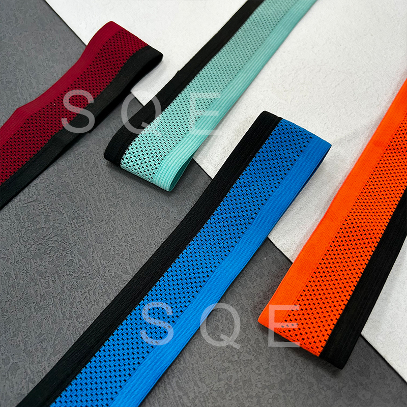 Hollowed-out crochet mesh elastic sports fitness pants waistband elastic waistband open double elastic ammonia Polyamide ribbon