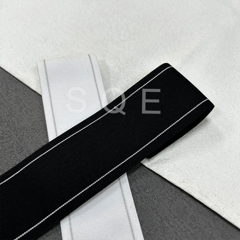 Side strip silver silk jacquard elastic striped webbing garment elastic elastic waistband skirt belt accessories