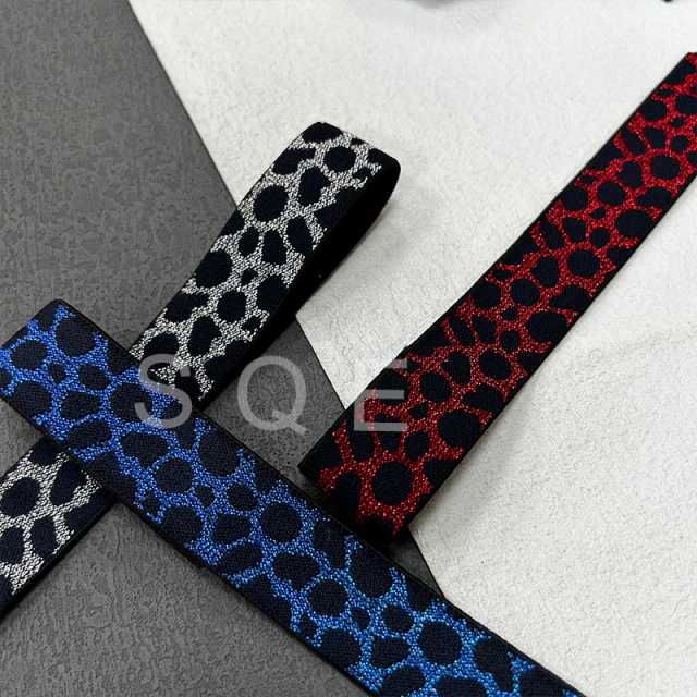 Factory direct sales leopard print color filigree elastic jacquard elastic ribbon lace accessories footwear