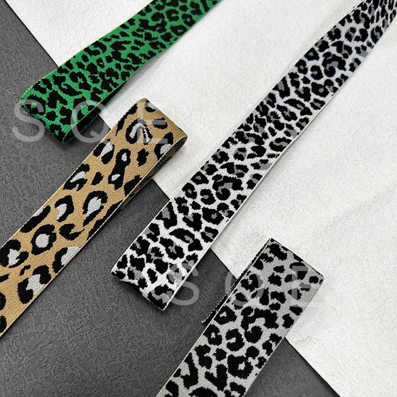 Factory direct sales leopard print zebra print camouflage jacquard elastic waistband color waistband skirt underwear elastic band