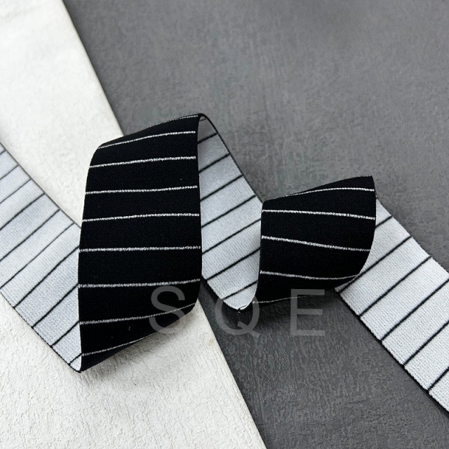 Black and white twill elastic elastic polyester high elastic wholesale clothing luggage accessories