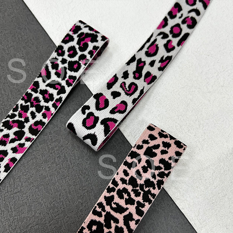 Factory direct sales leopard print zebra print camouflage jacquard elastic waistband color waistband skirt underwear elastic band