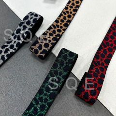 Factory direct sales leopard print color filigree elastic jacquard elastic ribbon lace accessories footwear