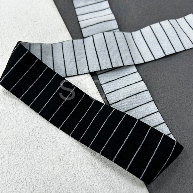 Black and white twill elastic elastic polyester high elastic wholesale clothing luggage accessories