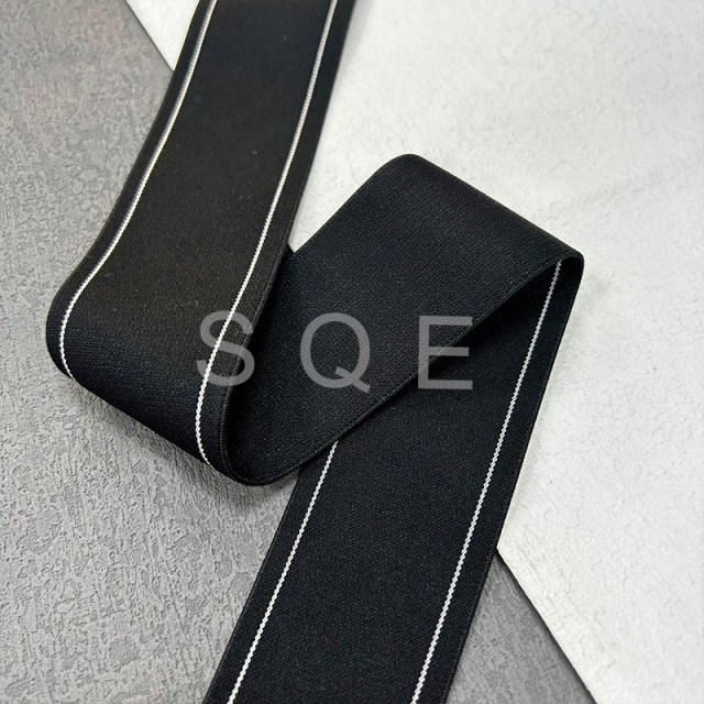 Side strip silver silk jacquard elastic striped webbing garment elastic elastic waistband skirt belt accessories