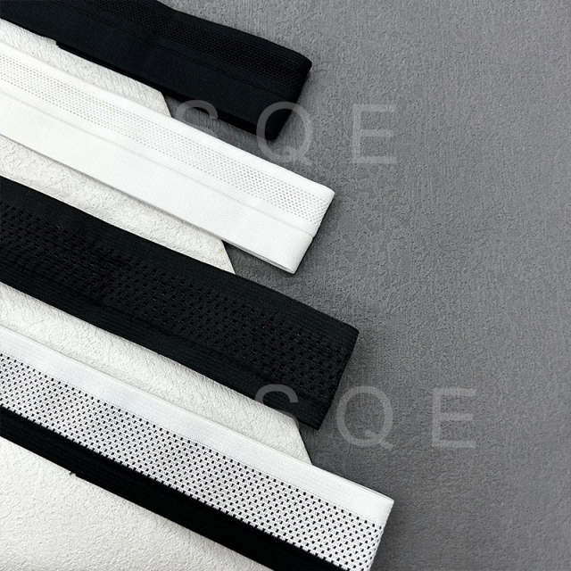 Color double hollow elastic waistband sports pants with rope waistband Y open mesh elastic band