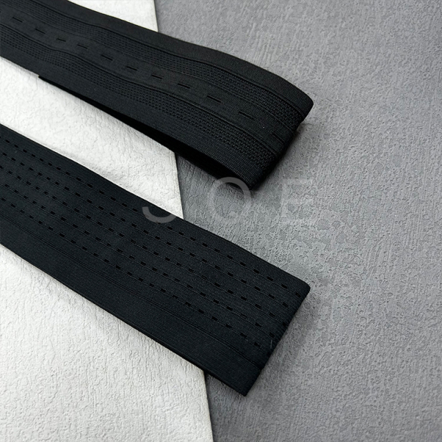 Color double hollow elastic waistband sports pants with rope waistband Y open mesh elastic band