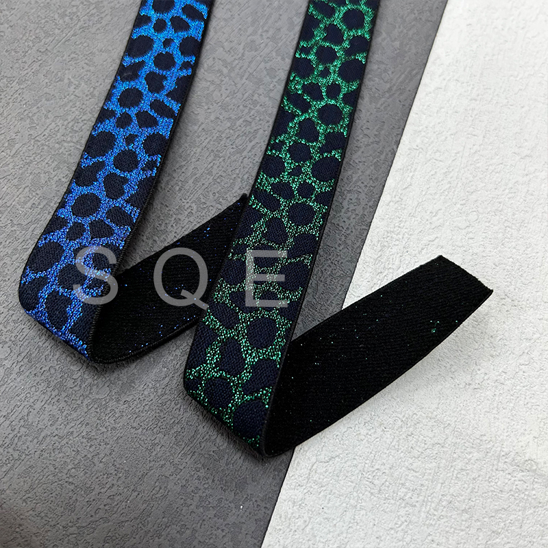 Factory direct sales leopard print color filigree elastic jacquard elastic ribbon lace accessories footwear