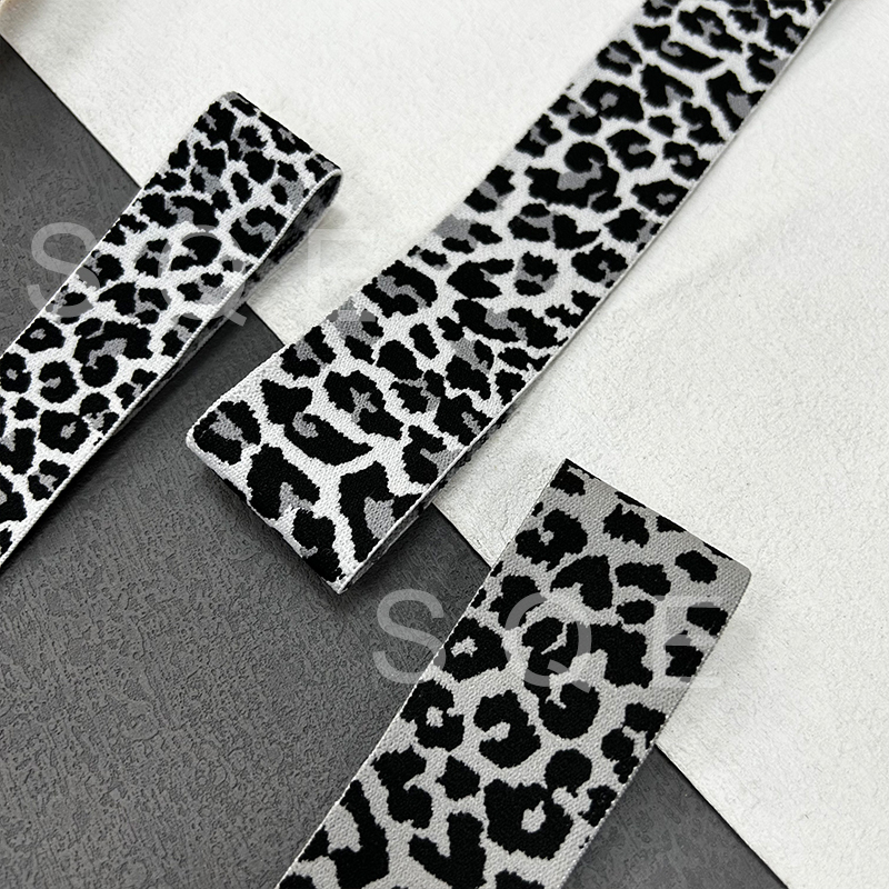 Factory direct sales leopard print zebra print camouflage jacquard elastic waistband color waistband skirt underwear elastic band
