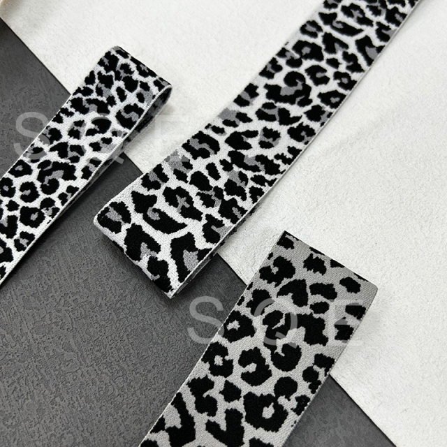 Factory direct sales leopard print zebra print camouflage jacquard elastic waistband color waistband skirt underwear elastic band