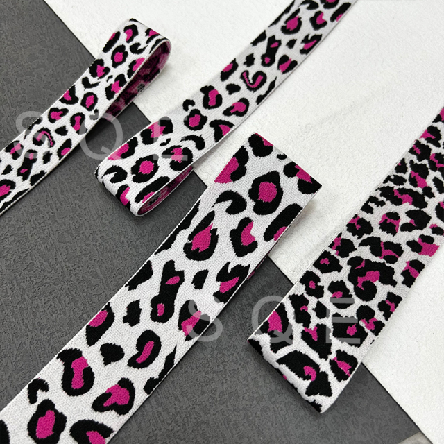 Factory direct sales leopard print zebra print camouflage jacquard elastic waistband color waistband skirt underwear elastic band