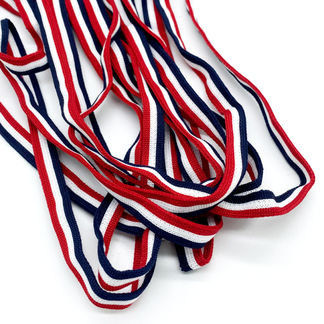 High quality Customization Fashion Ribbon for Tailor diy hat ornament stripe intercolor knit printed Logo ribbon