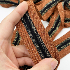 Mercerized cotton and gold and silver knitted pants with elastic ribbon side garment accessories stretch strap strap strap