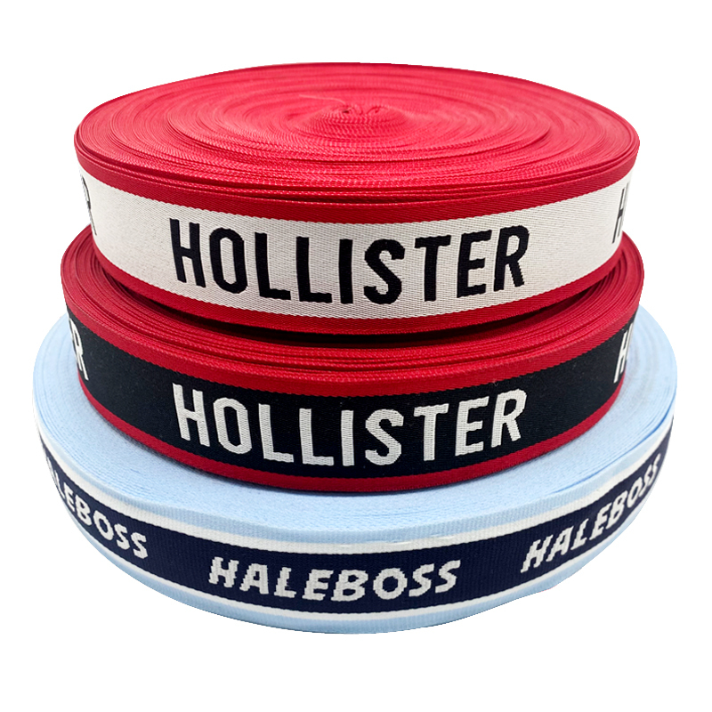 Custom Nylon Elastic Jacquard Webbing Band For Underwear Waistband Jacquard Logo Waistband