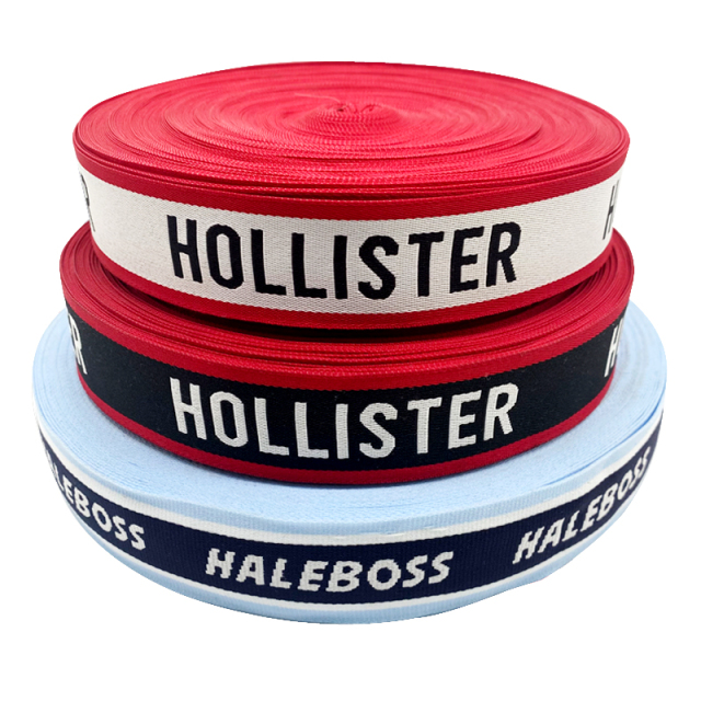 Custom Nylon Elastic Jacquard Webbing Band For Underwear Waistband Jacquard Logo Waistband