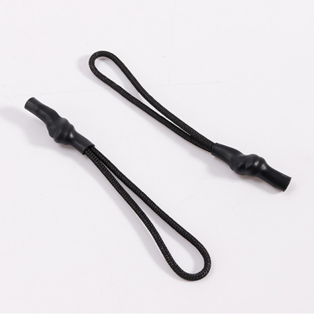 Black heat shrink tube pull head rope injection molding pull tail rope bags clothing rope sleeve lanyard wholesale