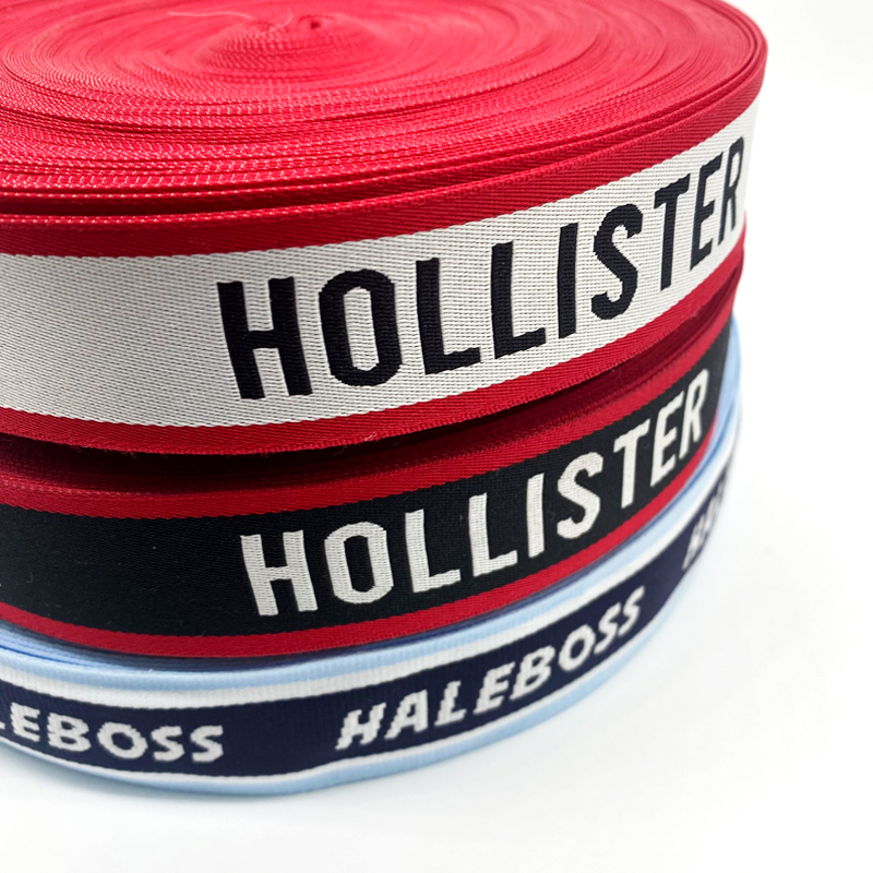 Custom Nylon Elastic Jacquard Webbing Band For Underwear Waistband Jacquard Logo Waistband