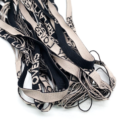Manufacturers new jacquard wave fringe tassel rope mercerized cotton woven casual pants drawstring hoodie hat rope