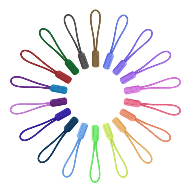 Pull loop color silicone zipper head injection plastic drop pull tail plastic pull head rope Tail rope pull rope