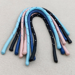 Drawstring zipper head drawtail Dip glue color jump point reflective silk double-head drawstring luggage clothing lanyard drawtail