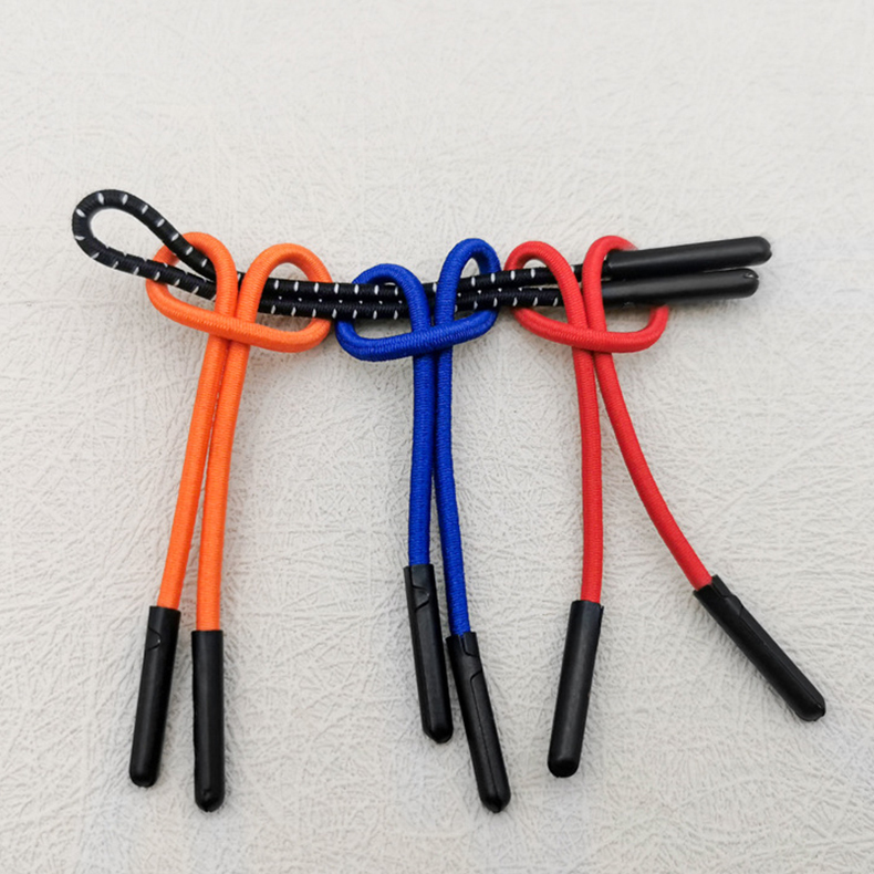 Double elastic copper head drawstring clothing luggage elastic zipper head drawstring tail lanyard zipper head drawstring