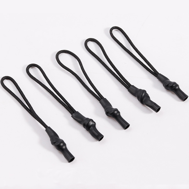 Black heat shrink tube pull head rope injection molding pull tail rope bags clothing rope sleeve lanyard wholesale