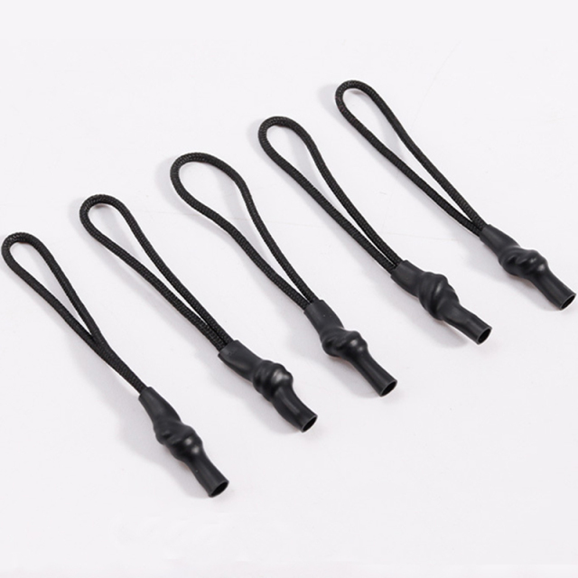 Black heat shrink tube pull head rope injection molding pull tail rope bags clothing rope sleeve lanyard wholesale