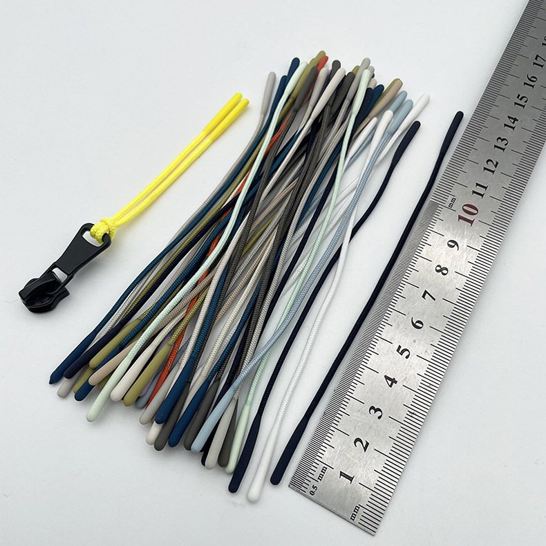 Zipper head pull rope double head silicone dip pull tail rope drop plastic pull head men's coat accessories wholesale