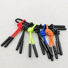 Double elastic copper head drawstring clothing luggage elastic zipper head drawstring tail lanyard zipper head drawstring