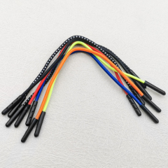 Double elastic copper head drawstring clothing luggage elastic zipper head drawstring tail lanyard zipper head drawstring