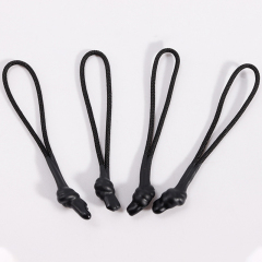 Black heat shrink tube pull head rope injection molding pull tail rope bags clothing rope sleeve lanyard wholesale