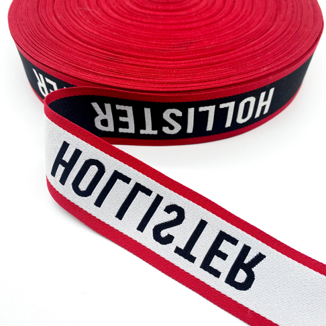 Custom Nylon Elastic Jacquard Webbing Band For Underwear Waistband Jacquard Logo Waistband