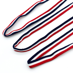 High quality Customization Fashion Ribbon for Tailor diy hat ornament stripe intercolor knit printed Logo ribbon