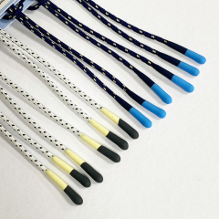High quality custom round rope elastic silicone dipped drawcord zipper accessory polyester braided dipped drawcord