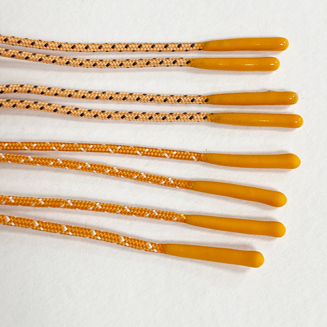 Silicone Dipping Aglet For Drawcord/Pants Polyester Lace Custom Color Sport Lace Metal Tips
