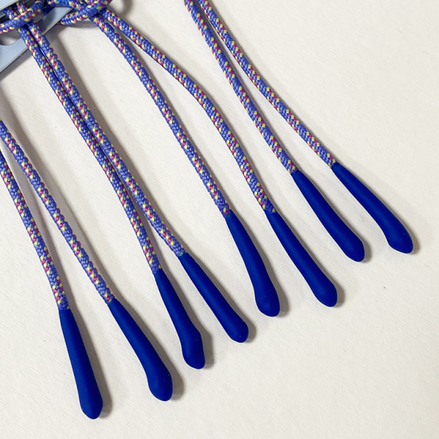 dipping silicone shoelace tipping Custom thick drawstring cord silicone dipped tips drawcord dipped end cord