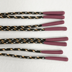 Customized Factory Polyester Hoodie Drawstring Rope Silicone Dipped Ends Cord Sweatpants Shoelaces Coated Technique Various