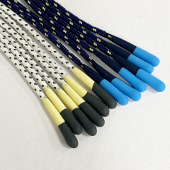 High quality custom round rope elastic silicone dipped drawcord zipper accessory polyester braided dipped drawcord