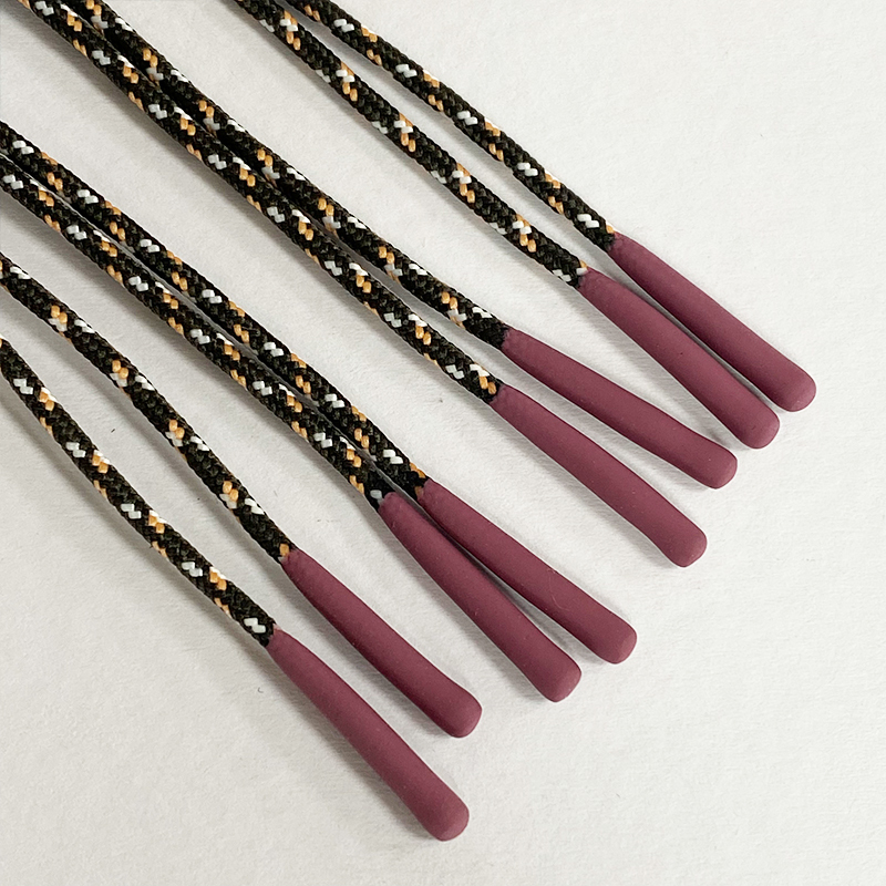 Customized Factory Polyester Hoodie Drawstring Rope Silicone Dipped Ends Cord Sweatpants Shoelaces Coated Technique Various