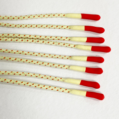 Custom thick drawstring cord silicone dipped tips drawcord fancy spotted zipper head drawstring clothing round rope