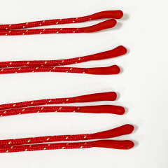 Fancy spotted zipper head drawstring clothing round rope elastic silicone rope polyester braided dipped drawcord